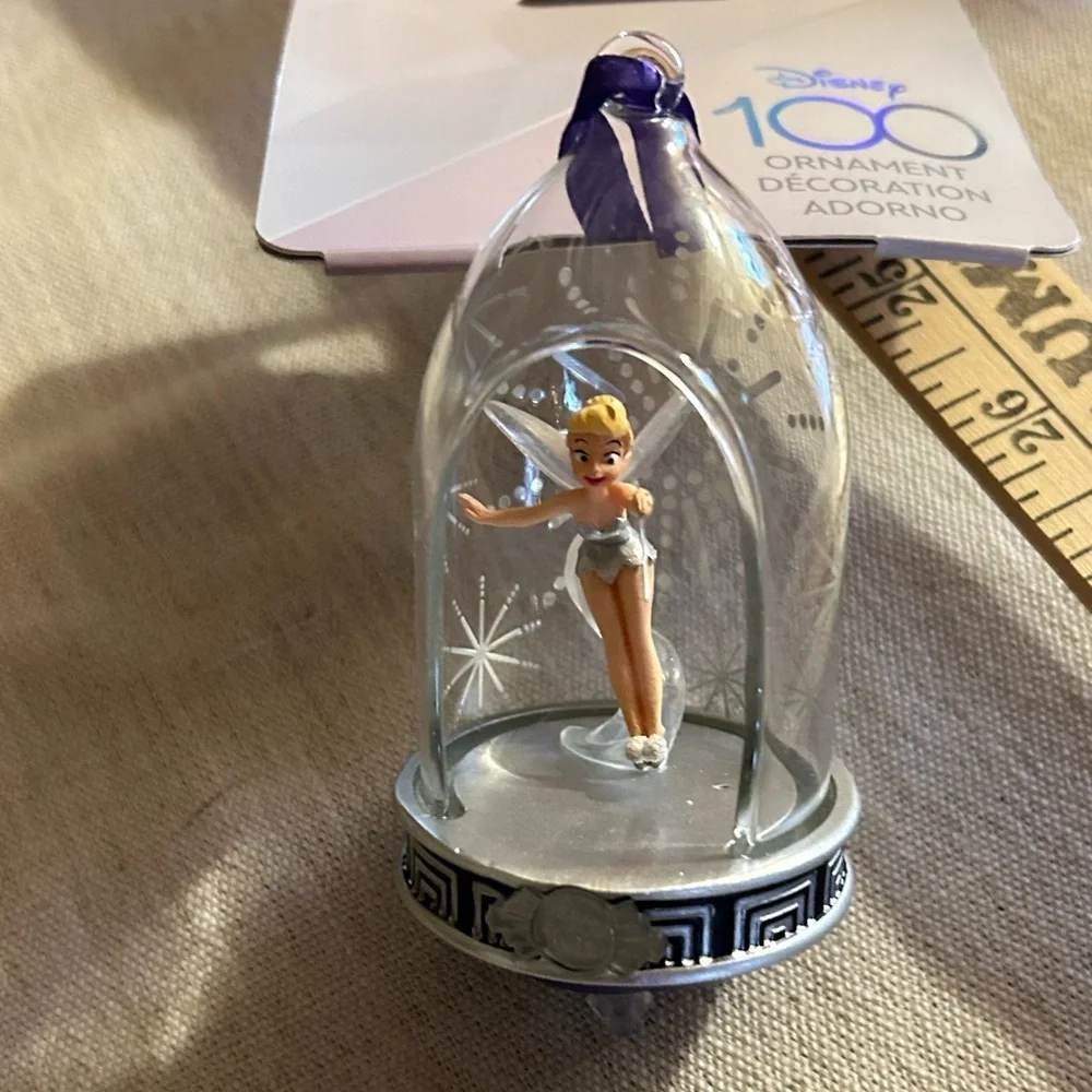 Disney 100 Tinker Bell Glass Dome Sketchbook Ornament New-No Decorative Box